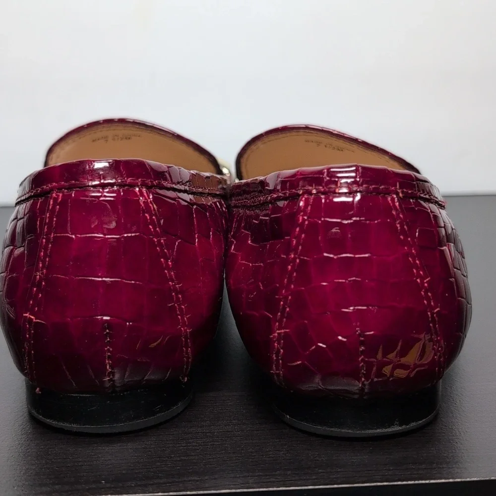 Kate Spade New York Lana Croc-embossed red loafers woman's size 7.5 - Picture 12 of 16